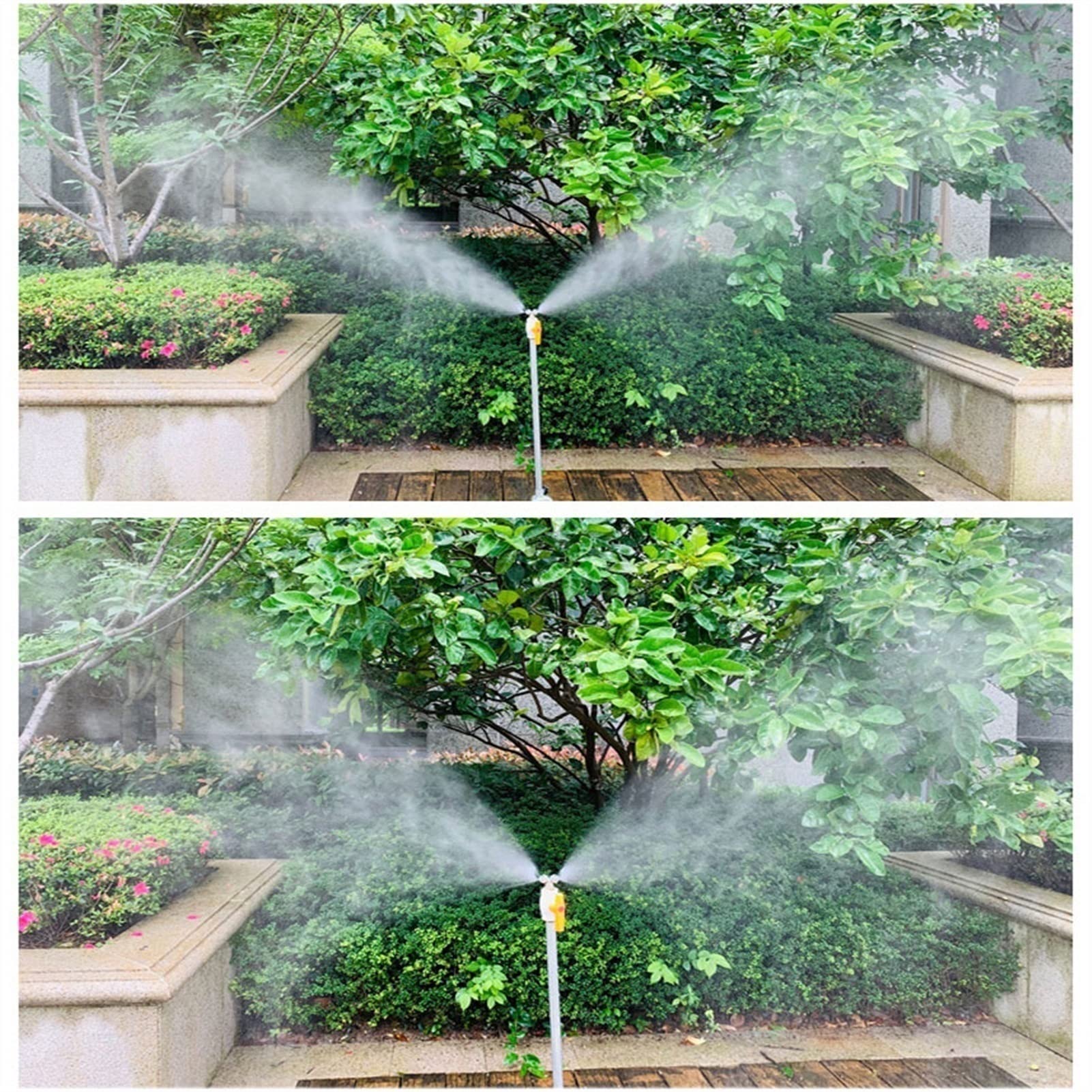 Paquete de 10 boquillas de nebulización de latón con forma de abanico, boquillas de nebulización de baja presión con boquilla G1/2" para sistema de refrigeración, boquilla de niebla plana tipo abani