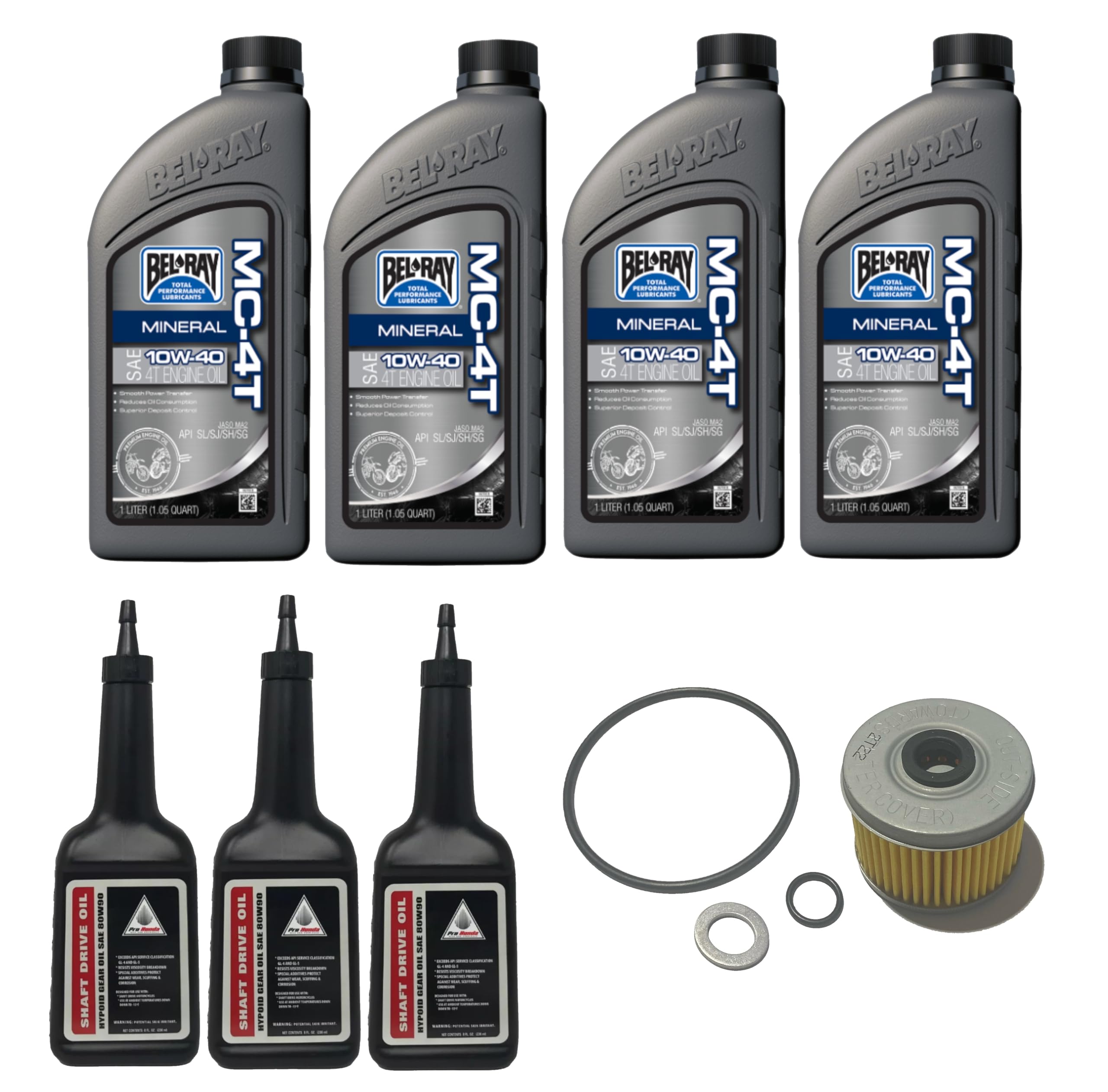 Complete Oil Change Service Kit For Honda Pioneer 500 520 2015-2025 Includes Differential Oil, Oil Filter, O-Rings & 12MM Washer