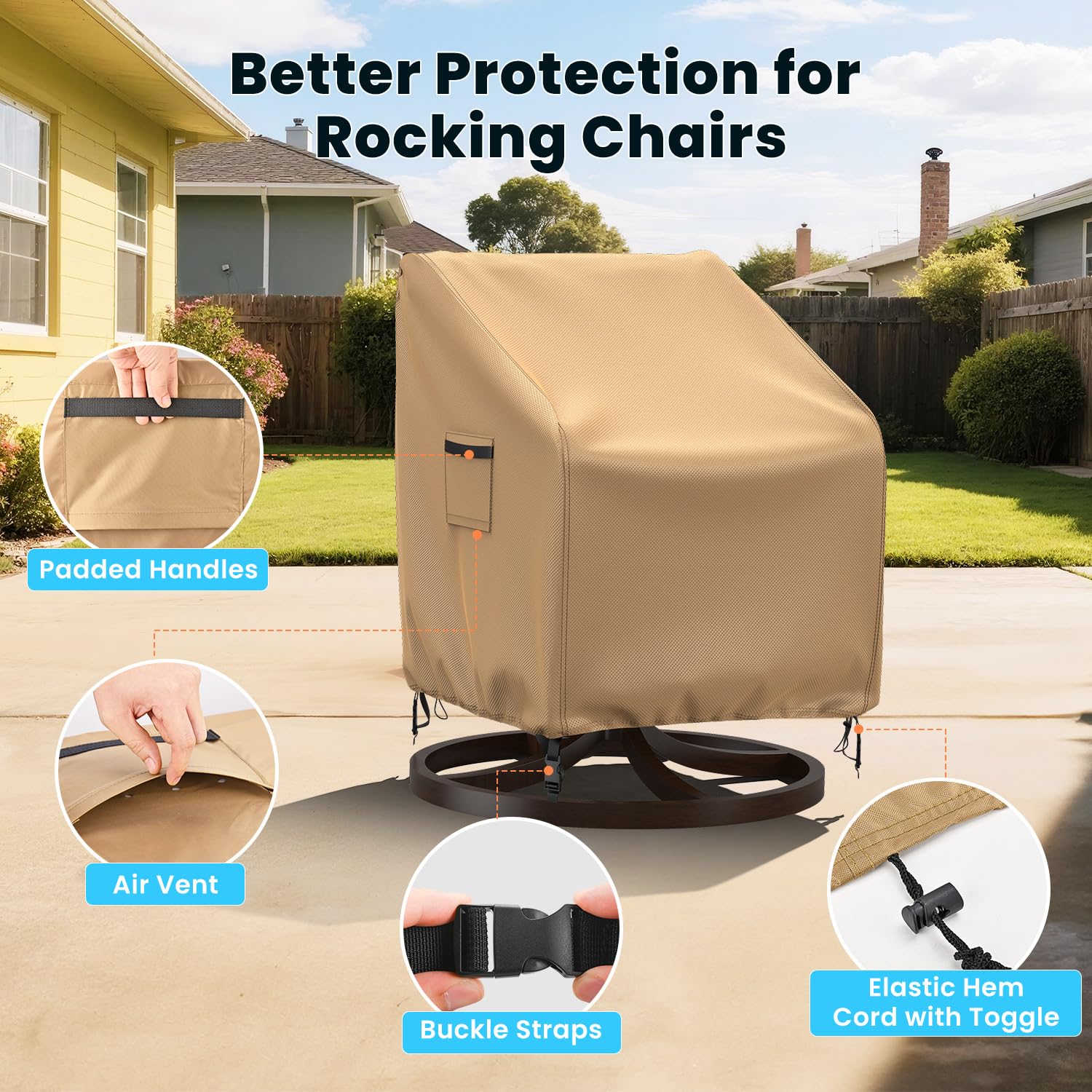 Snapklik.com : Brosyda Swivel Patio Chair Covers, 2 Pack Waterproof ...