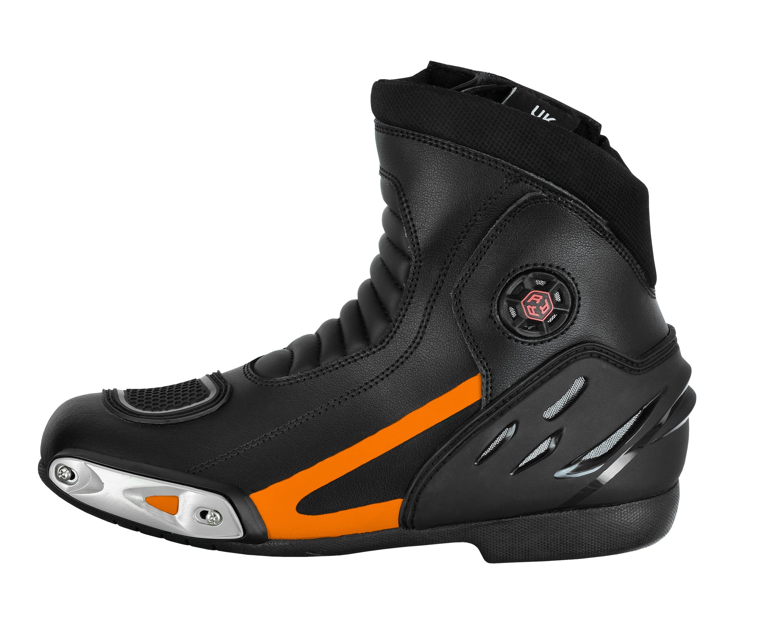 Scarpe da moto da uomo in pelle stivali protettivi antiscivolo con supporto alla caviglia,CE approvato
