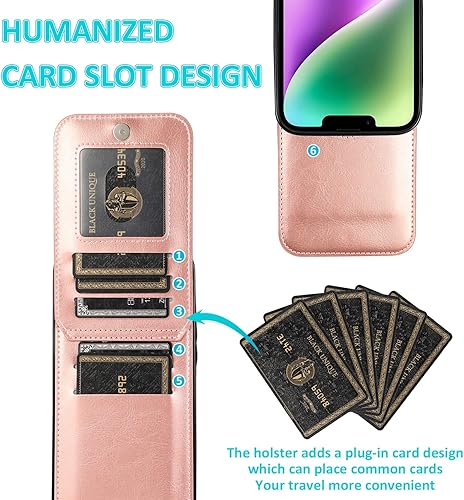 Miniatura 9 de Asuwish Funda compatible con iPhone 15 de 6.1 pulgadas con protector de pantalla de vidrio templado y tarjetero para tarjetas de crédito, soporte de