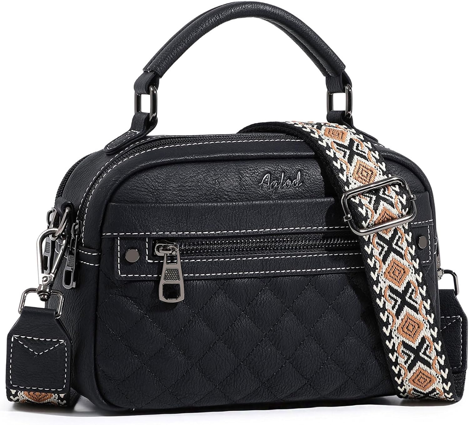 Crossbody Bags for Women Vegan Leather Shoulder Handbags Small Cross Body Purses for Women Trendy with Wide Strap