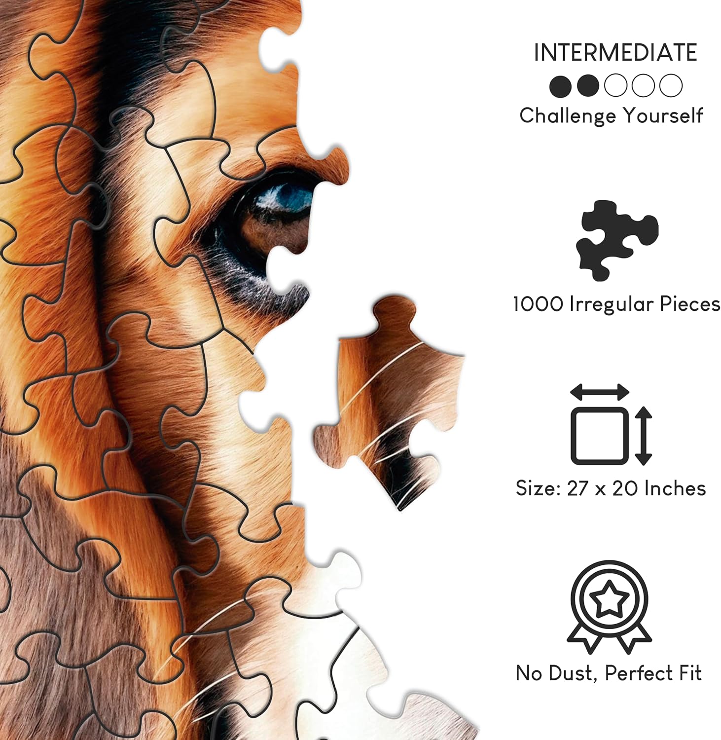 No Image Puzzle 1000 Irregular Pieces Extreme Difficult Jigsaw Challenge Adults Hardest Puzzle No Guide Ultimate Brain Teaser Intermediate Level Dogs Mystery Unique Gift