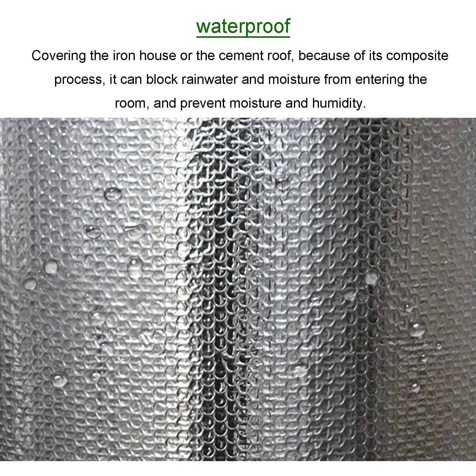 Doble Cara Doble Aluminio Aislante Térmico Reflexivo Aislamiento Térmico Multicapa,Aislante Térmico Reflexivo Película,para Frío Calor Loft Techo Attic Wall Garaje Cobertizos,10mm（thk）,1*10M (10m²)