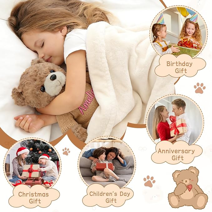Oso de Peluche Personalizado con Nombre Bordado 10 Pulgadas miniatura 6
