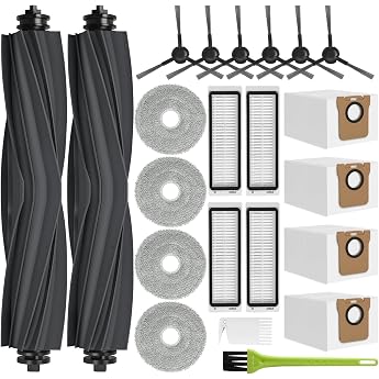L20 Ultra Accessory for Dreame L20 Ultra Complete Replacement Parts Accessory Set Kit L20 Ultra Accessory Set Refill Accessories 2 Main Brush 4 Dust Bags 6 Side Brushes 4 Wipes 4 Filters 1 Cleaning Brush