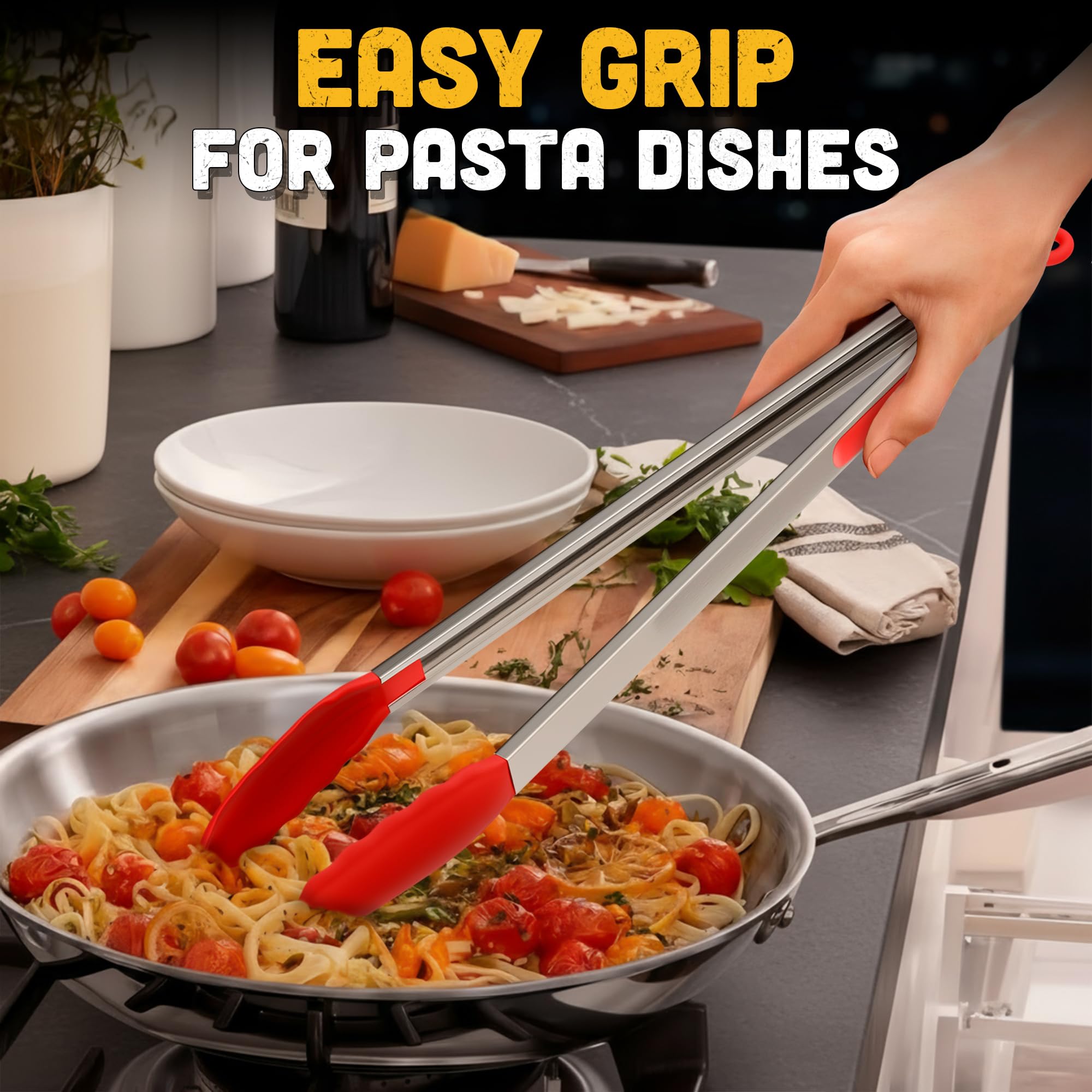 Extra Long Silicone Tongs - 17.3" Kitchen Tongs -6