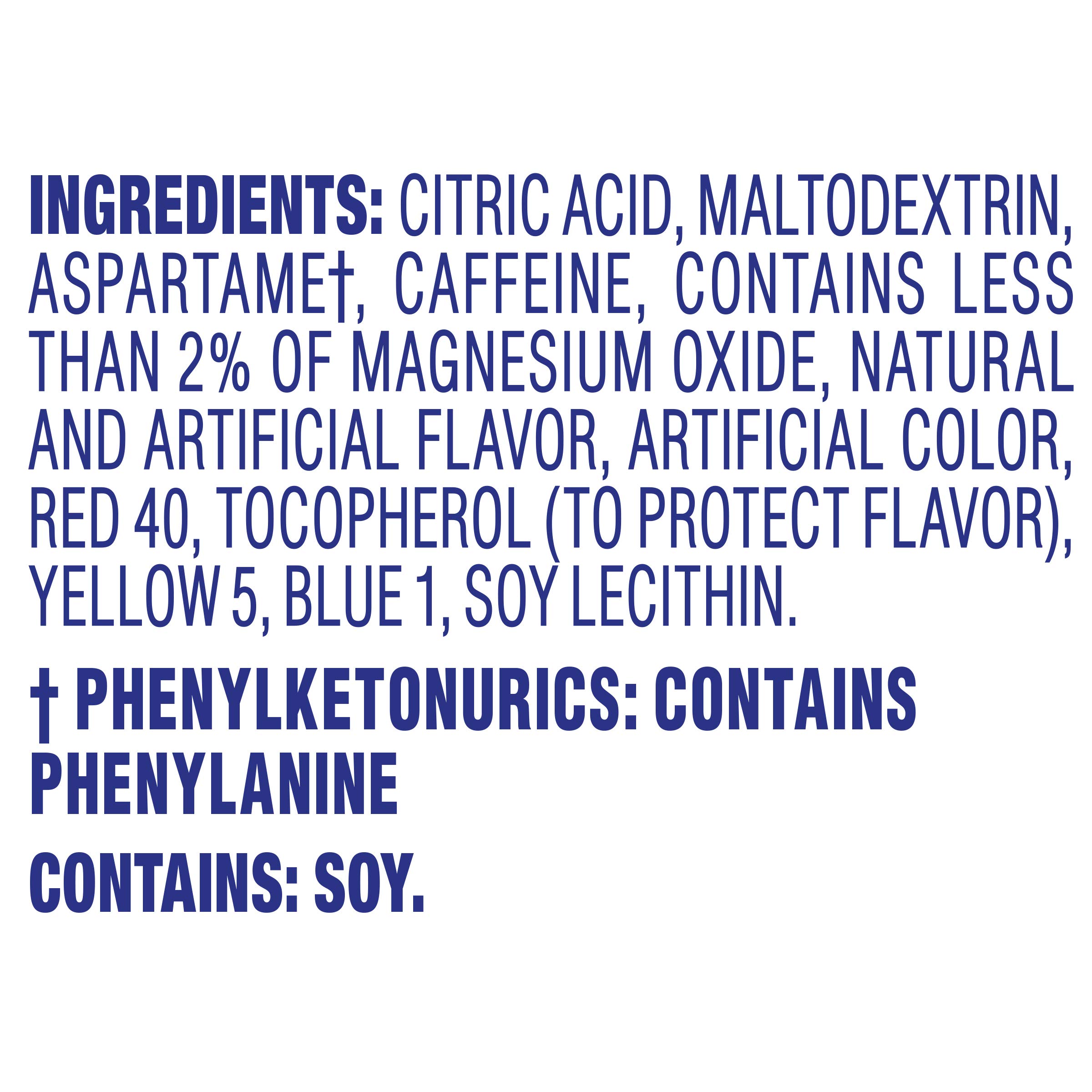 Crystal Light Wild Strawberry Artificially Flavored Powdered Drink Mix with Caffeine, 72 ct Pack, 12 Canisters of 6 Pitcher Packets