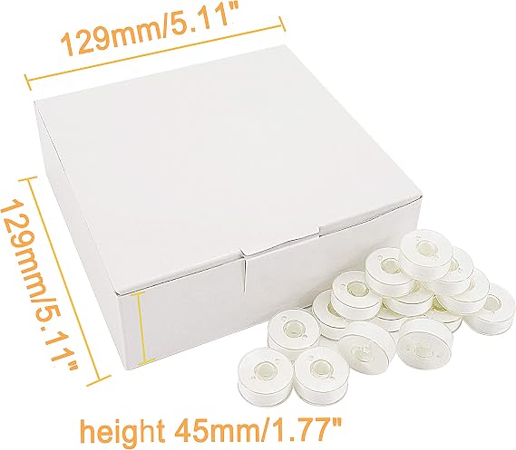 New brothread 144pcs Type L SA155 Prewound Bobbin Thread -White