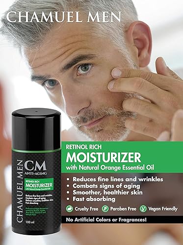 Miniatura 5 de Crema facial diaria para hombres con 2.5% de retinol hidratante antienvejecimiento para líneas finas, manchas oscuras y arrugas, loción nocturna