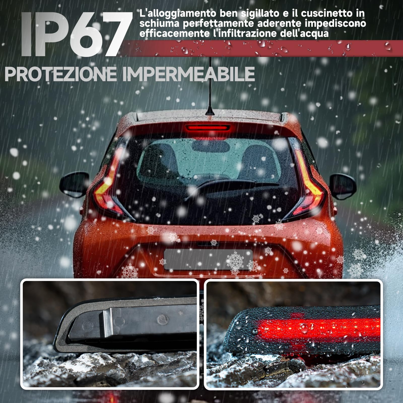 1pc LED Terza Luce di Stop per Ci.troen C1 / Pe.ugeot 108 / To.yota Aygo 2014-2022 CHMSL Luce di Stop Posteriore Alto Livello