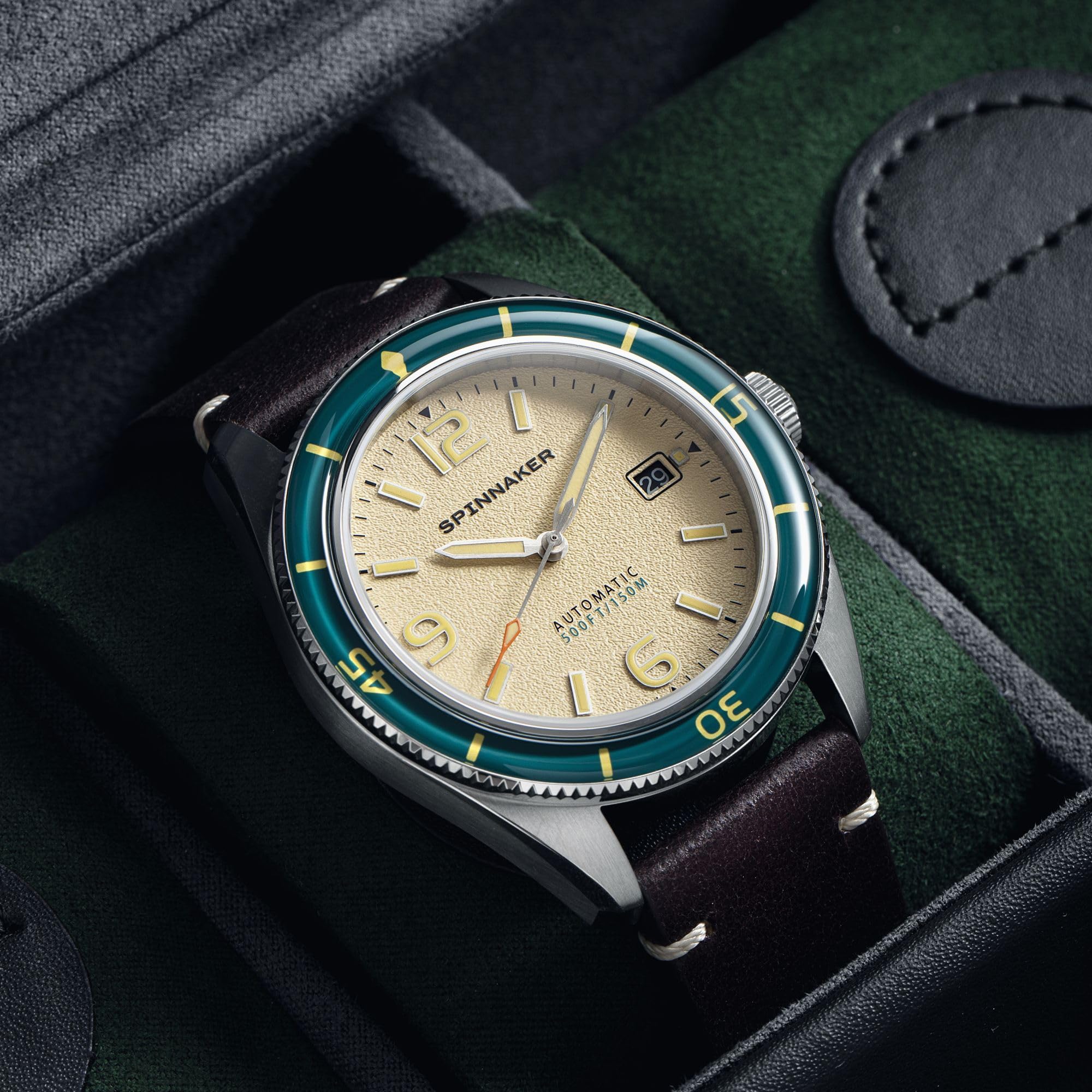 Spinnaker Fleuss SP-5055 - Orologio automatico da uomo, con cinturino in pelle, 43 mm