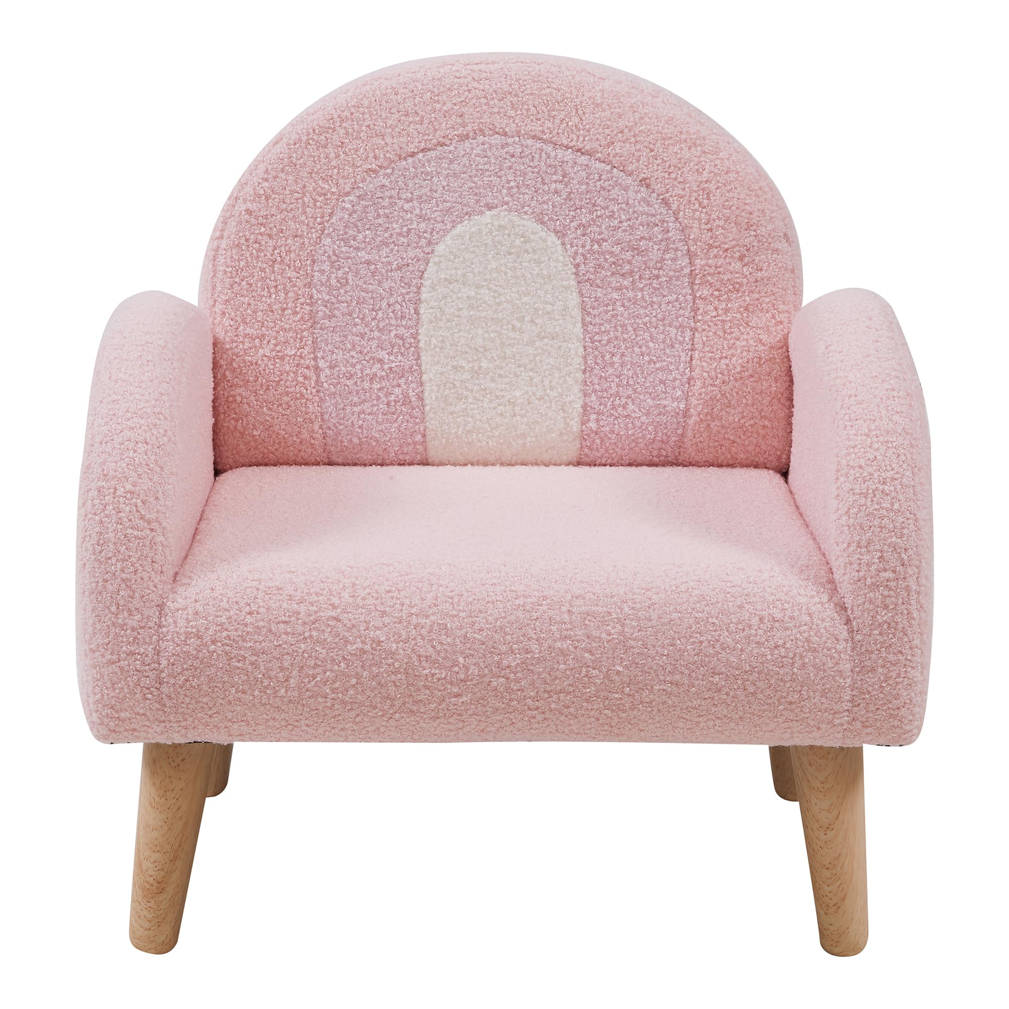 [en.casa] Kindersessel Sorreindi Kinderstuhl ab 2 Jahren Polstersessel max. 45 kg Teddy Sessel Leseecke 50 x 50 x 45 cm Rosa