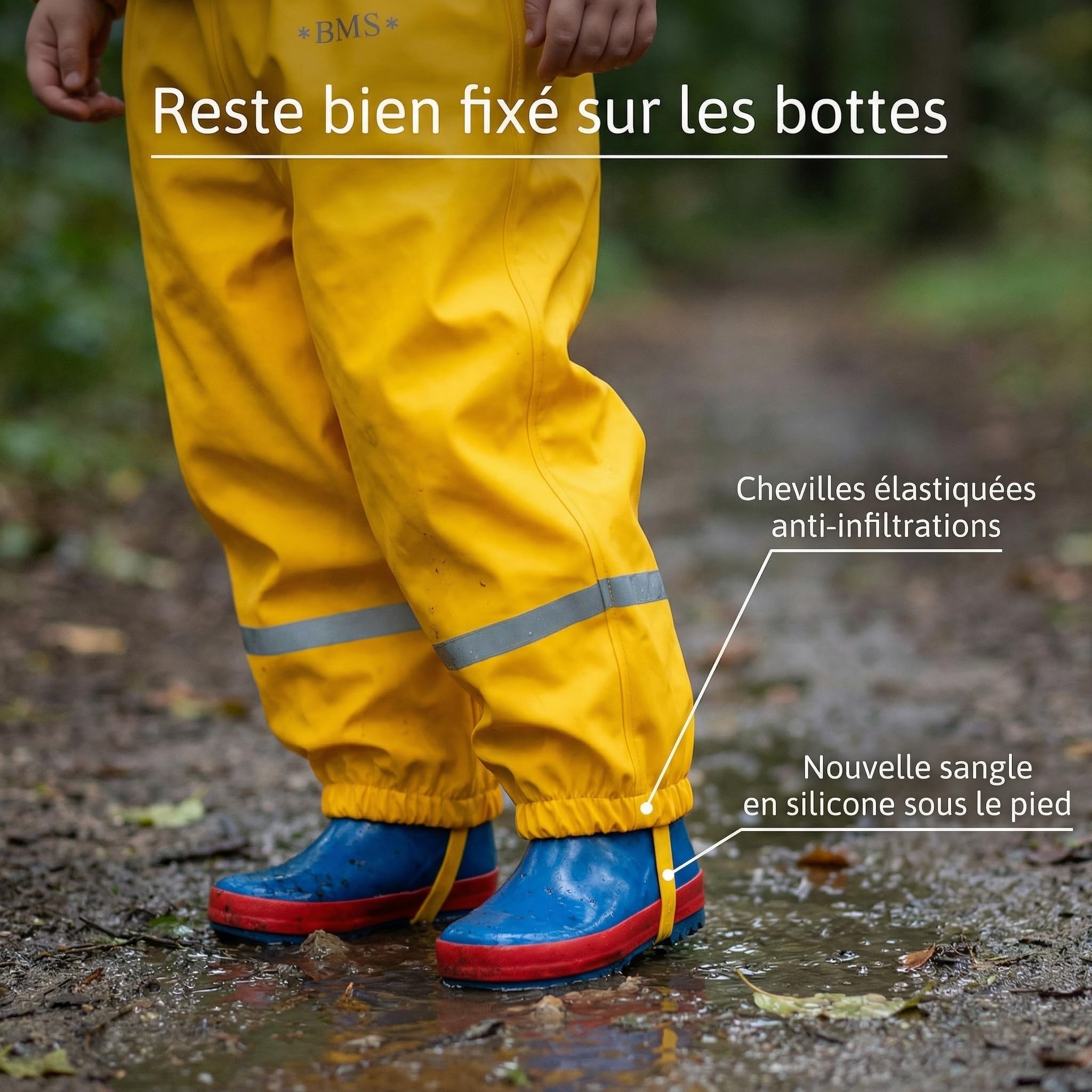 Pantalones de trabajo para la lluvia SoftSkin BMS amarillo 116 cm