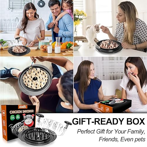 Miniatura 8 de Trituradora de pollo, trituradora de pollo grande de 11 pulgadas, máquina para picar carne, sin BPA, fuerte antideslizante, apta para lavavajillas,