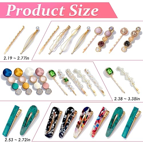 Miniatura 6 de 30 pasadores de resina acrílica, pasadores cridoz y pinzas para el cabello de perlas para mujeres, accesorios para el cabello con flequillos