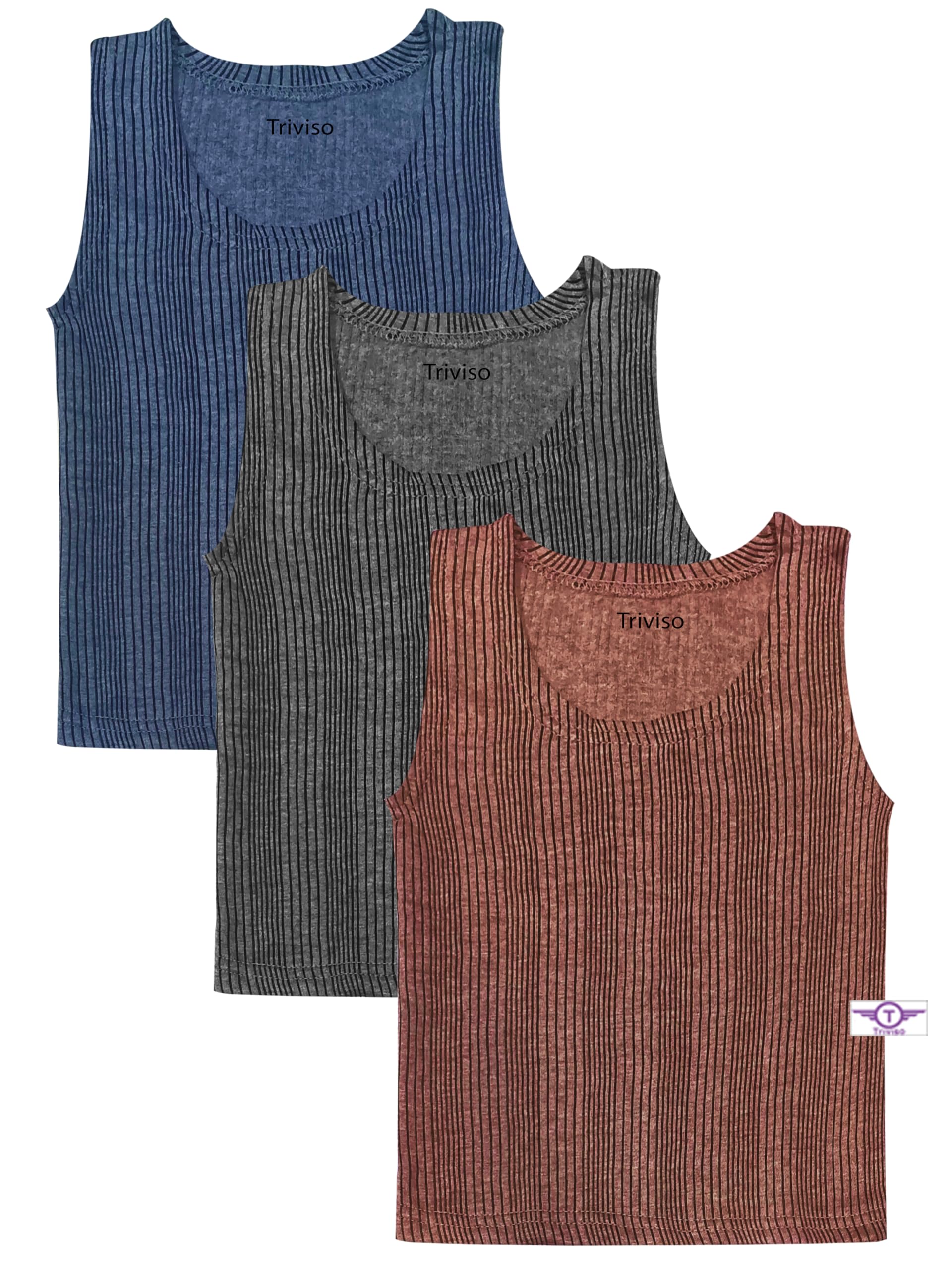 Triviso Kid Boys Kid Girls Unisex Winter wear Thermal Vest Thermal Shirts/Top Thermal Sleeveless Baniyan for Kids 2-13 Years Pack of 3-picture-24