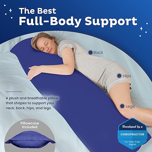 Miniatura 2 de Snuggle-Pedic Almohada corporal para personas que duermen de lado para adultos, almohada de maternidad de cuerpo completo, soporte para piernas,