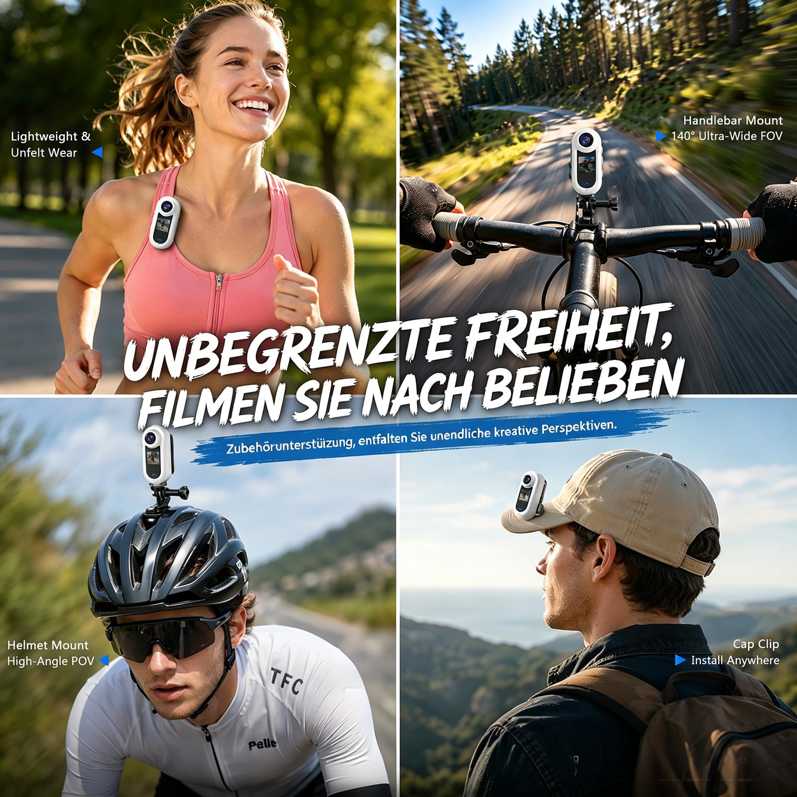 4K Body Cam Daumengröße Magnetische Tragbare WiFi Wasserdicht POV Kamera | Mit Zubehör, Körperkamera mit Audio und Video Aufnahme für Sport Reisen Vlog Outdoor Aktivitäten