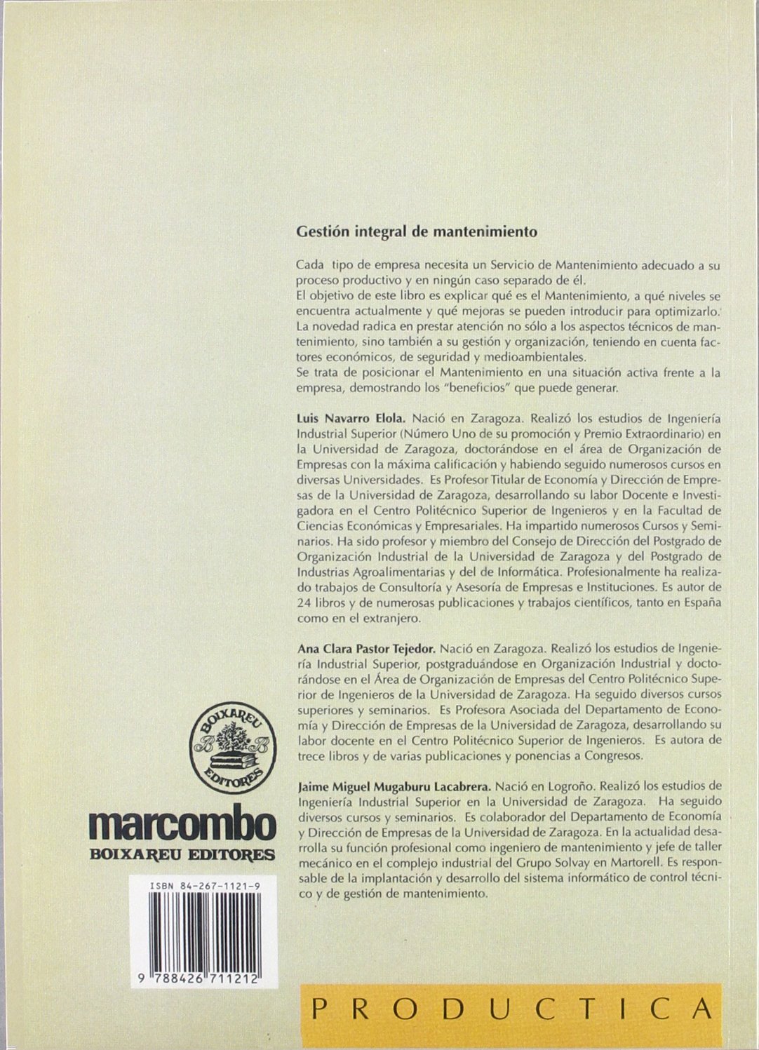 Gestión Integral de Mantenimiento. Prodúctica 61