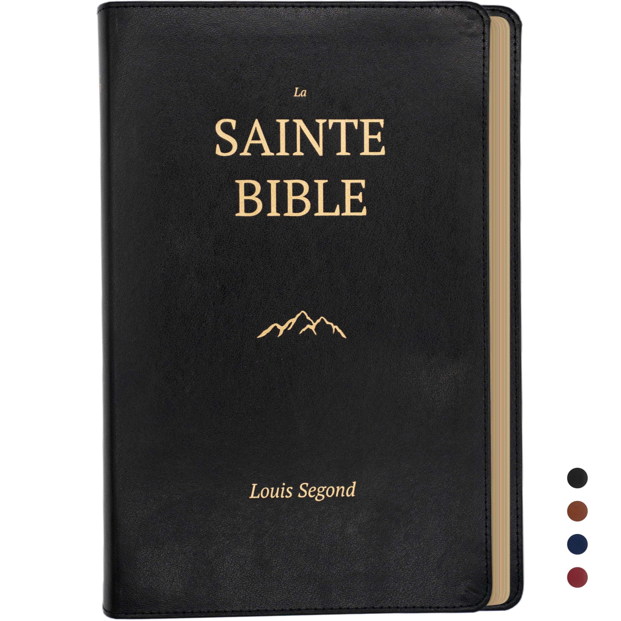 Louis Segond French Bible Large Print – LSG Format Personnel Gros Caractères – Sainte Bible Noir en Français – Black Bonded Leather – Standard Edition
