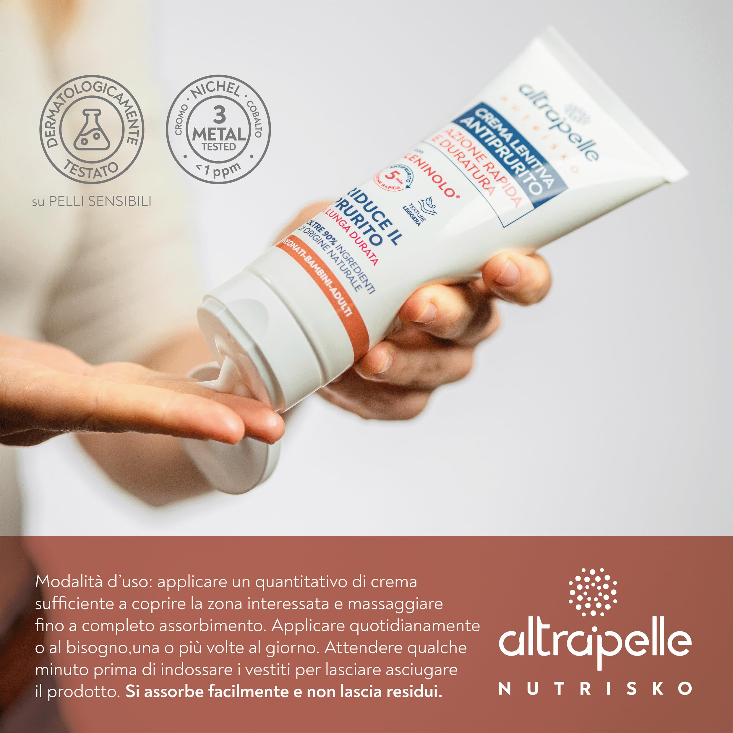Crema Antiprurito 200 ml Lenitiva Naturale per Pelli Sensibili Neonati Bambini Adulti