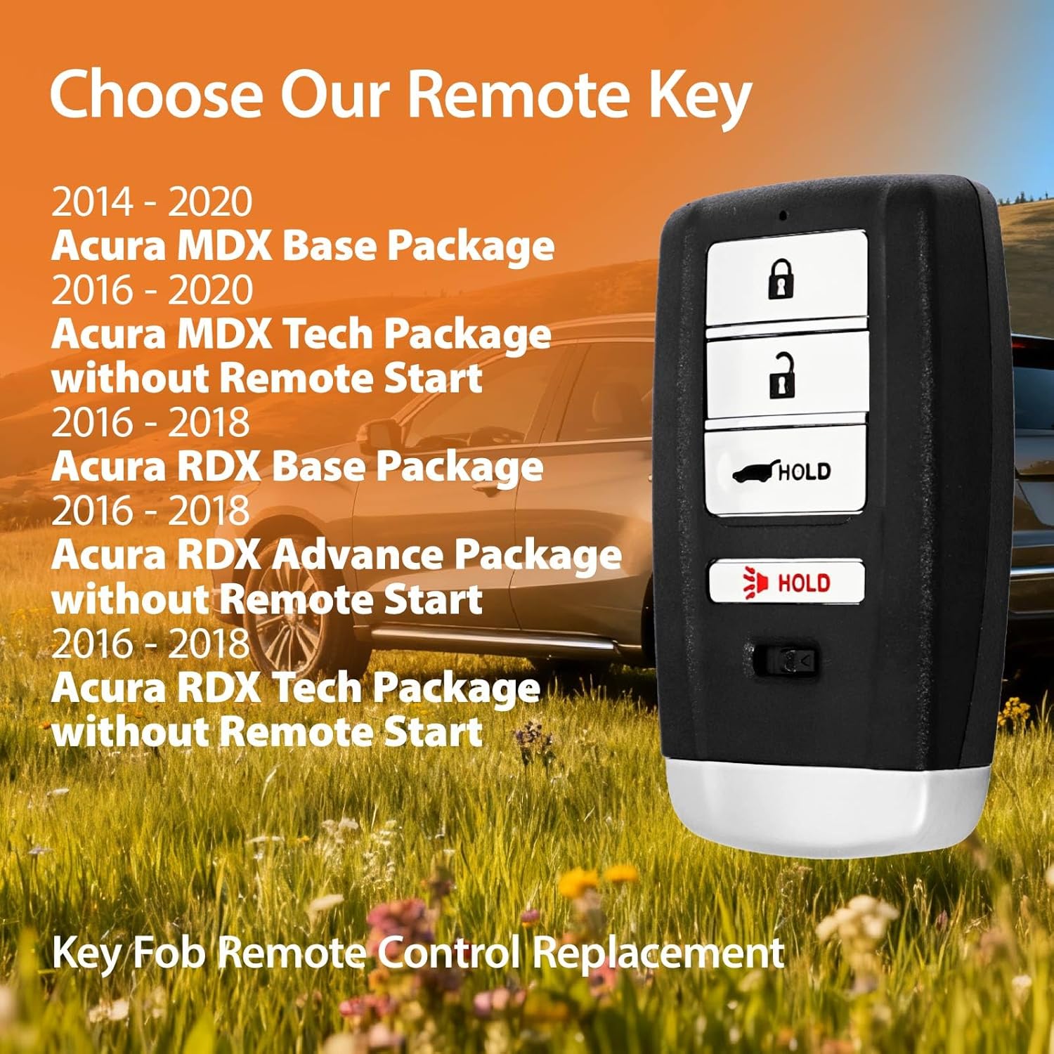 Keyless Key Fob Remote Control Replacement for 2014-2020 Acura MDX RDX KR5V1X 313.8MHz 47 4 Buttons