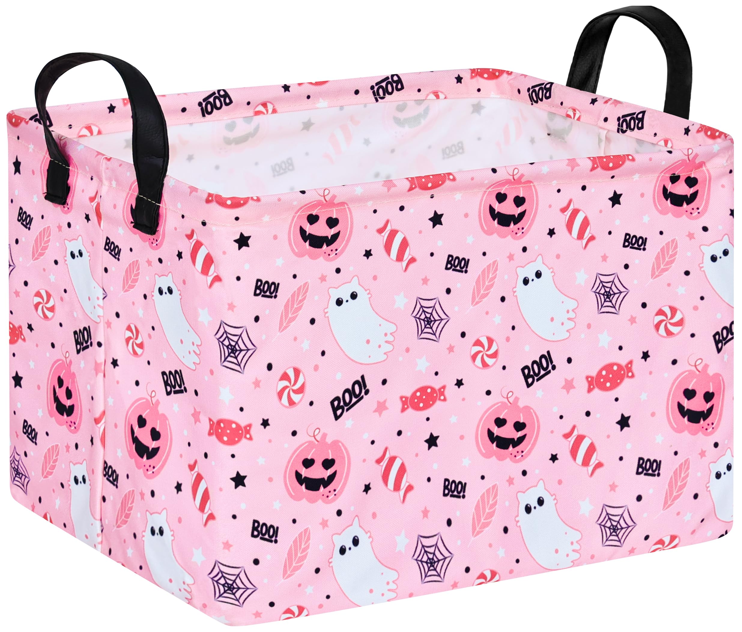 MAIZMZ Halloween Storage Basket Pumpkin Ghost Gift Basket for Kids Foldable Toy Box Waterproof Organizer Bin Laundry Nursery Hamper for Home Office Dorm Closet Shelf โ image 1