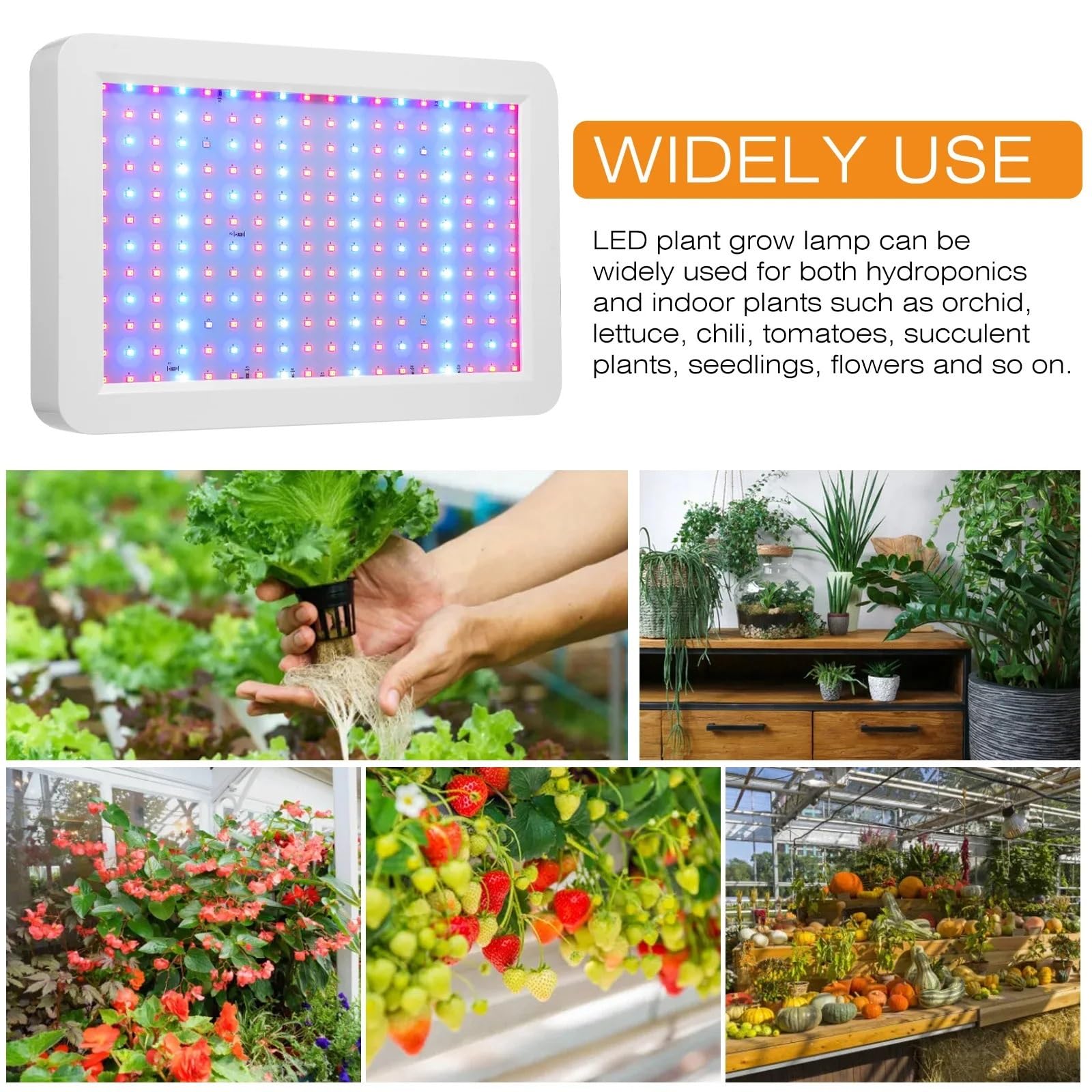 Grow Light, 1000W/2000W LED Full Spectrum LED Growing Light IP65 Lampadine for piante Lampada idroponica Lampade for serre Illuminazione for la crescita dei fiori(312 leds)