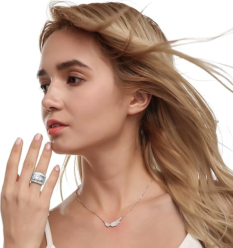 Miniatura 2 de Juego de 3 piezas de anillos de boda de compromiso de circonita cúbica de corte redondo de 5.56 quilates para mujer