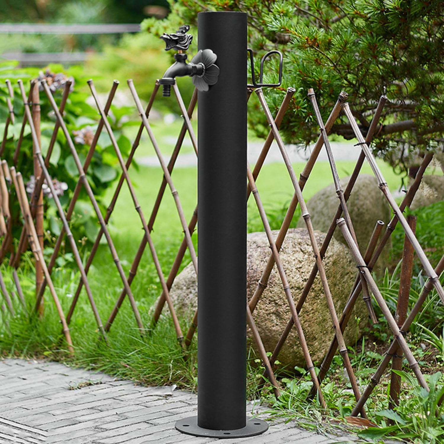 ZYCHSJXA Stainless Steel Outdoor Faucet with 7.5m Spray Gun Durable Vertical Garden Water Column for Villas Courtyards & Parks Stylish Functional Irrigation Solution