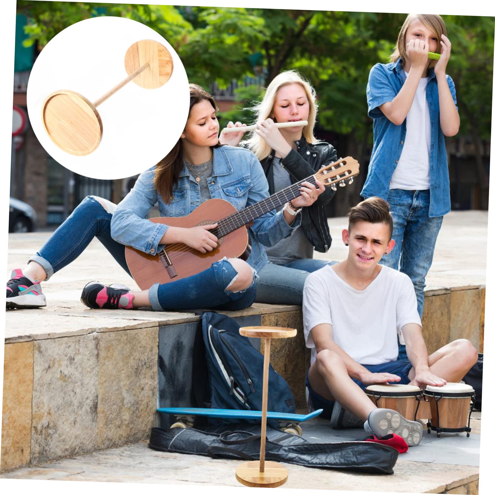 Toyvian Support en Bois Multifonctionnel pour Handpan Support Pratique pour Sons Aériens et Percussion