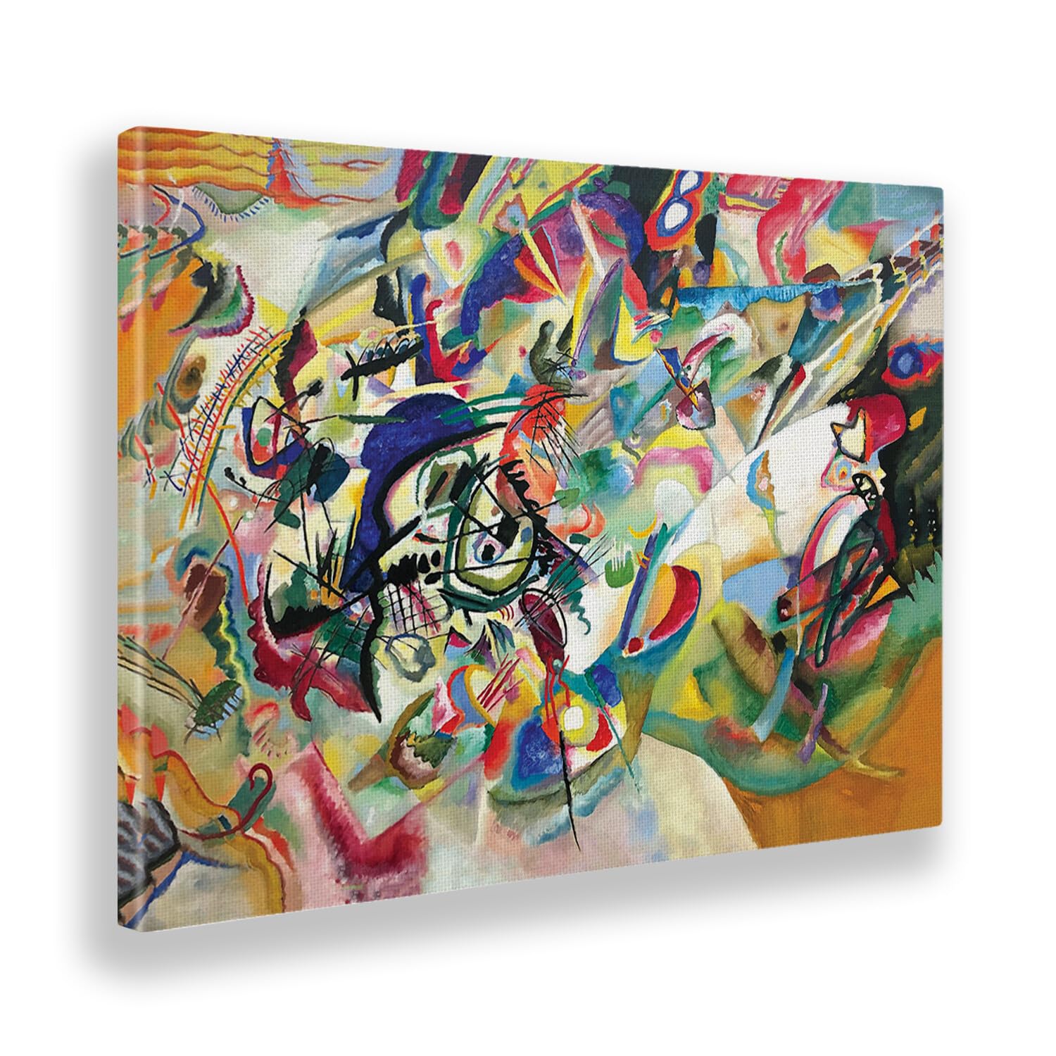 Giallobus - Quadro - Vassily Kandinsky - Composizione n. 7 - Tela Canvas Telaio Standard - 100x70 - Pronto da appendere - Quadri moderni per la casa