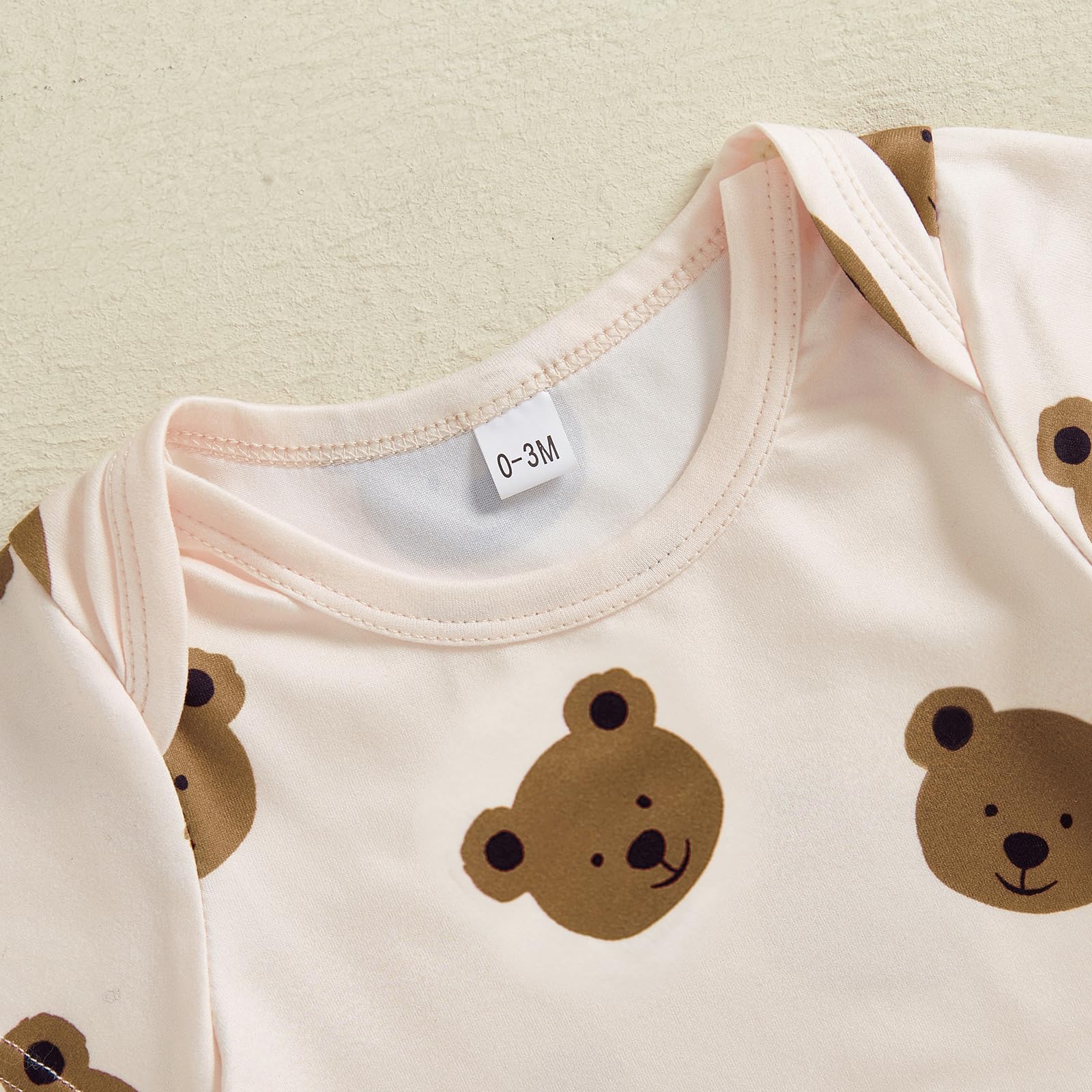 Nouveau-né Come Home Vêtements Bébé Garçon Imprimé Ours Manches Courtes Barboteuse Pantalon Long Chapeau Chaussures Ensemble 4pcs Bébé Garçon Tenues D'été