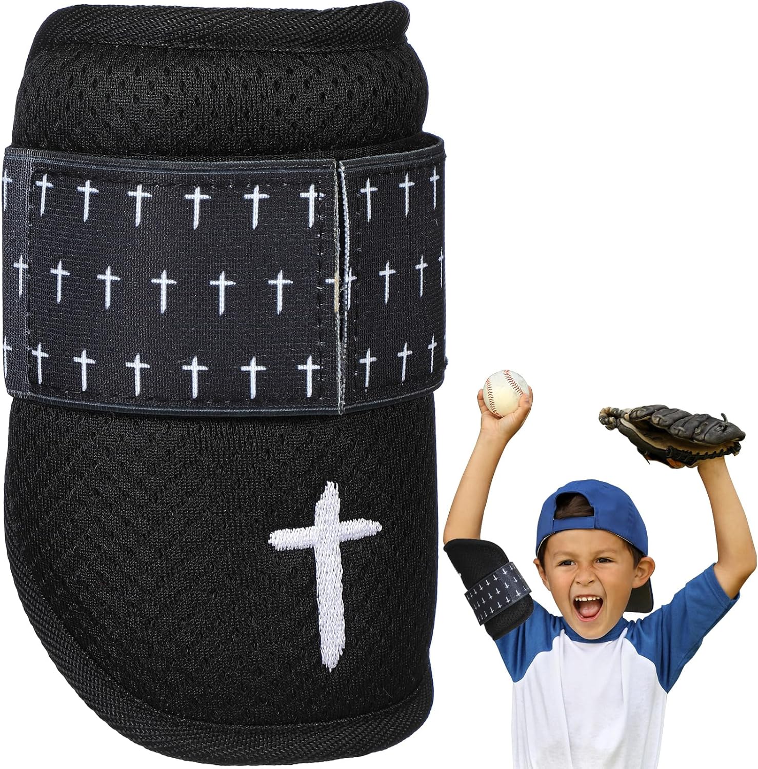 Chicingyou Protective Elbow Guard for Baseball Softball Sports Youth Elbow Guard with Adjustable Strap