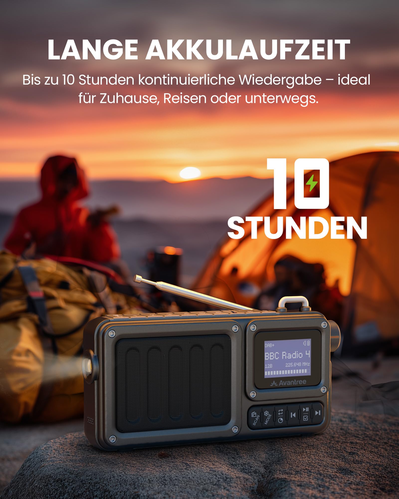 Avantree SP851 - Tragbares DAB+/FM-Radio mit Bluetooth-Lautsprecher