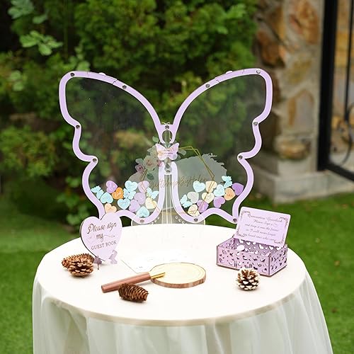 Sweet 15 Quinceanera Guest Book Alternative - Unique Wooden Butterfly Guest Book Alternatives - Quince Guest Book Alternative Decoration - Perfect