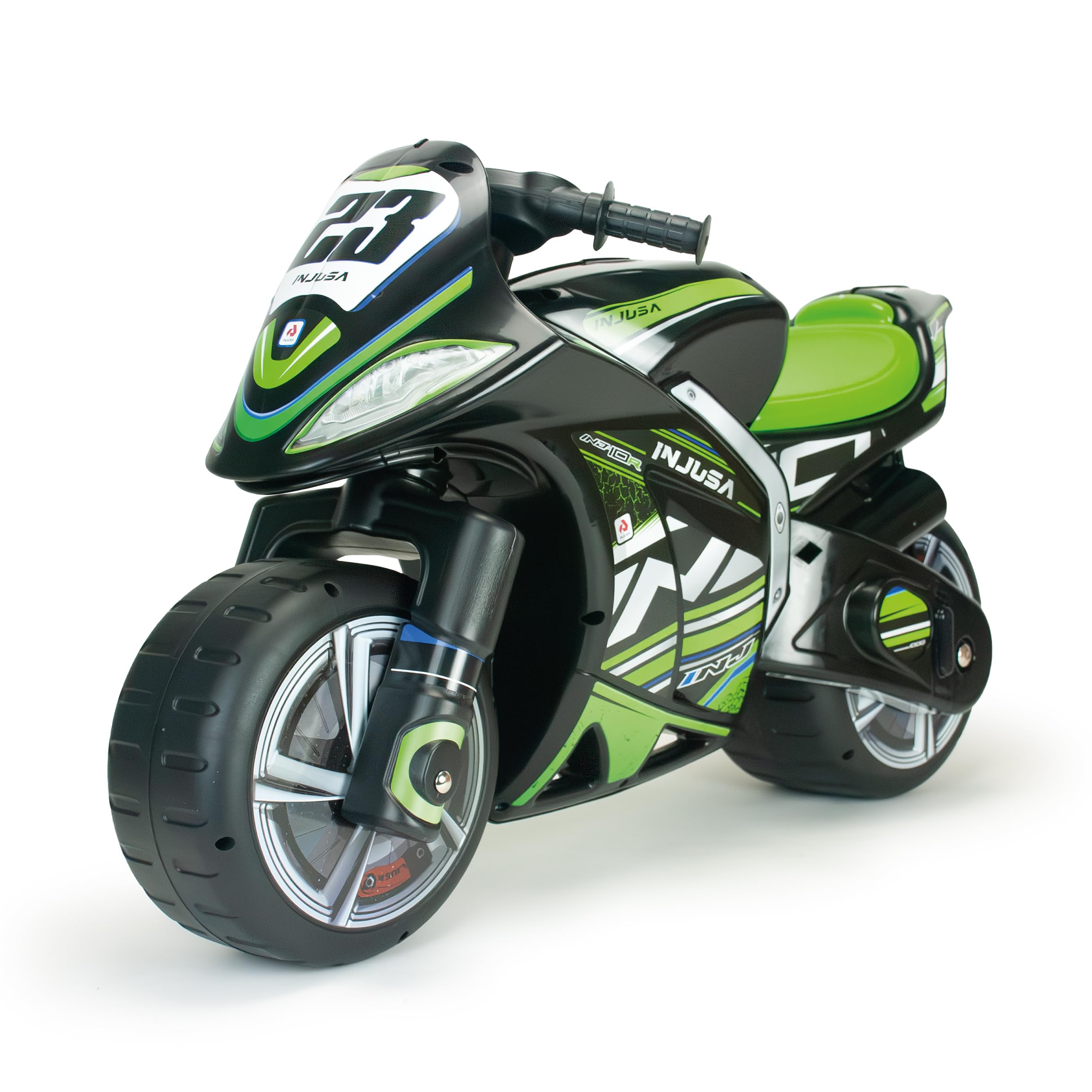 Jeździk Motocyklowy Dla Dzieci Winner XL – Czarny Motorek Biegowy Dla Dzieci Od 4 Do 7 Lat – Stabilny, Sportowy i Bezpieczny – Wyprodukowano w Hiszpanii - INJUSA
