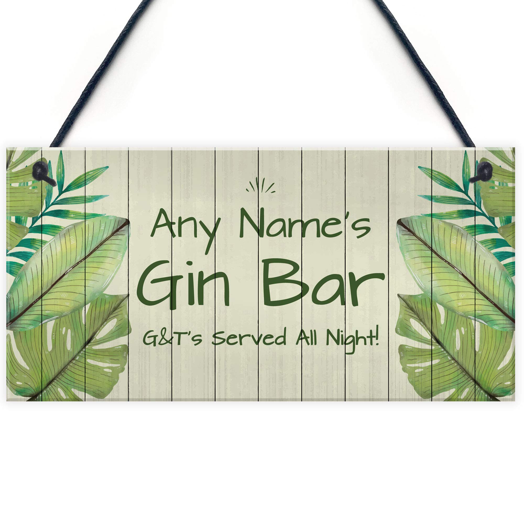 Shabby Chic GIN BAR Sign PERSONALISED Home Bar Kitchen Sign Gin Gift