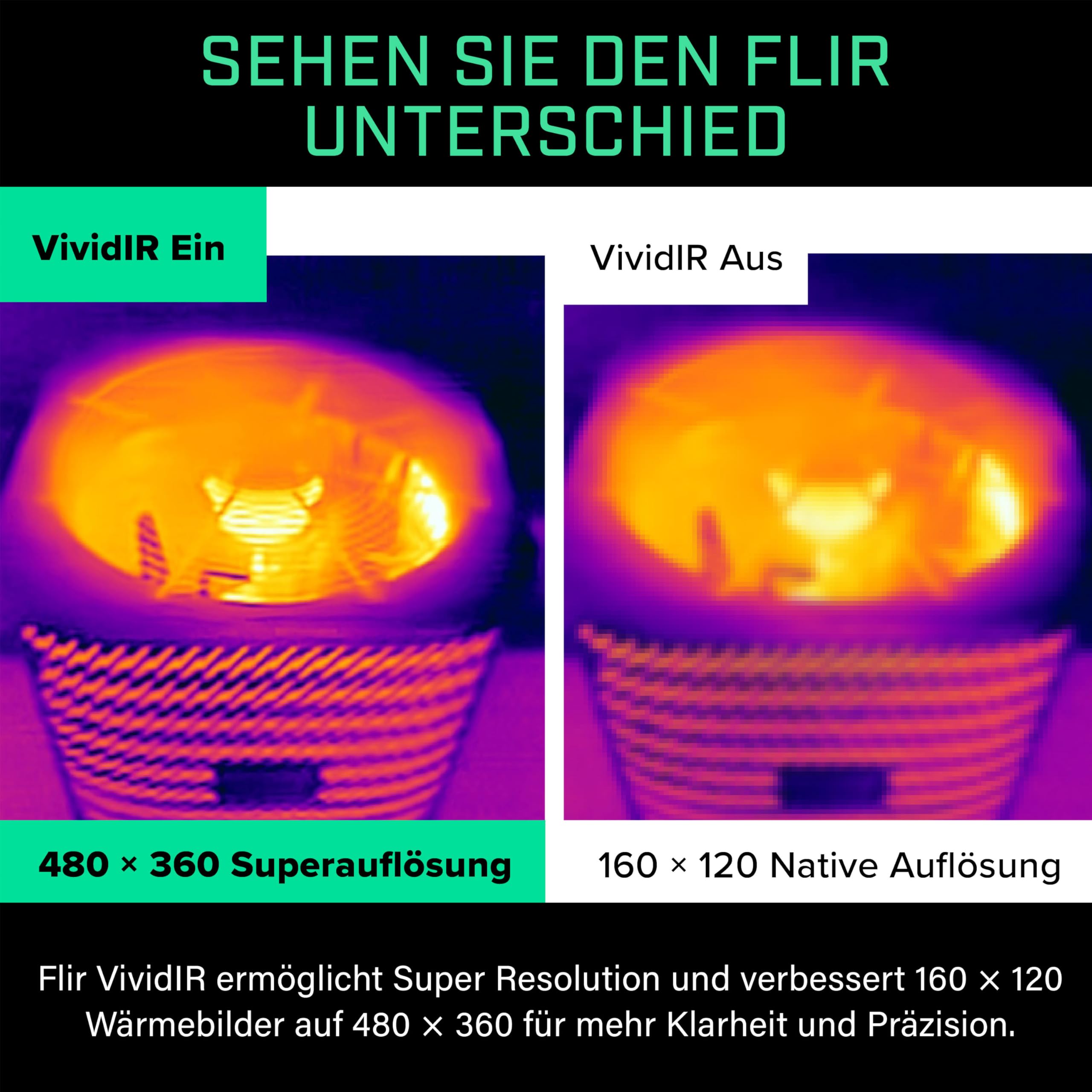 FLIR ONE EDGE PRO - Bluetooth-Wärmebildkamera für Smartphones. Hohe Auflösung (160 x 120), kabellose Verbindung und kompatibel mit allen iOS- und Android-Geräten