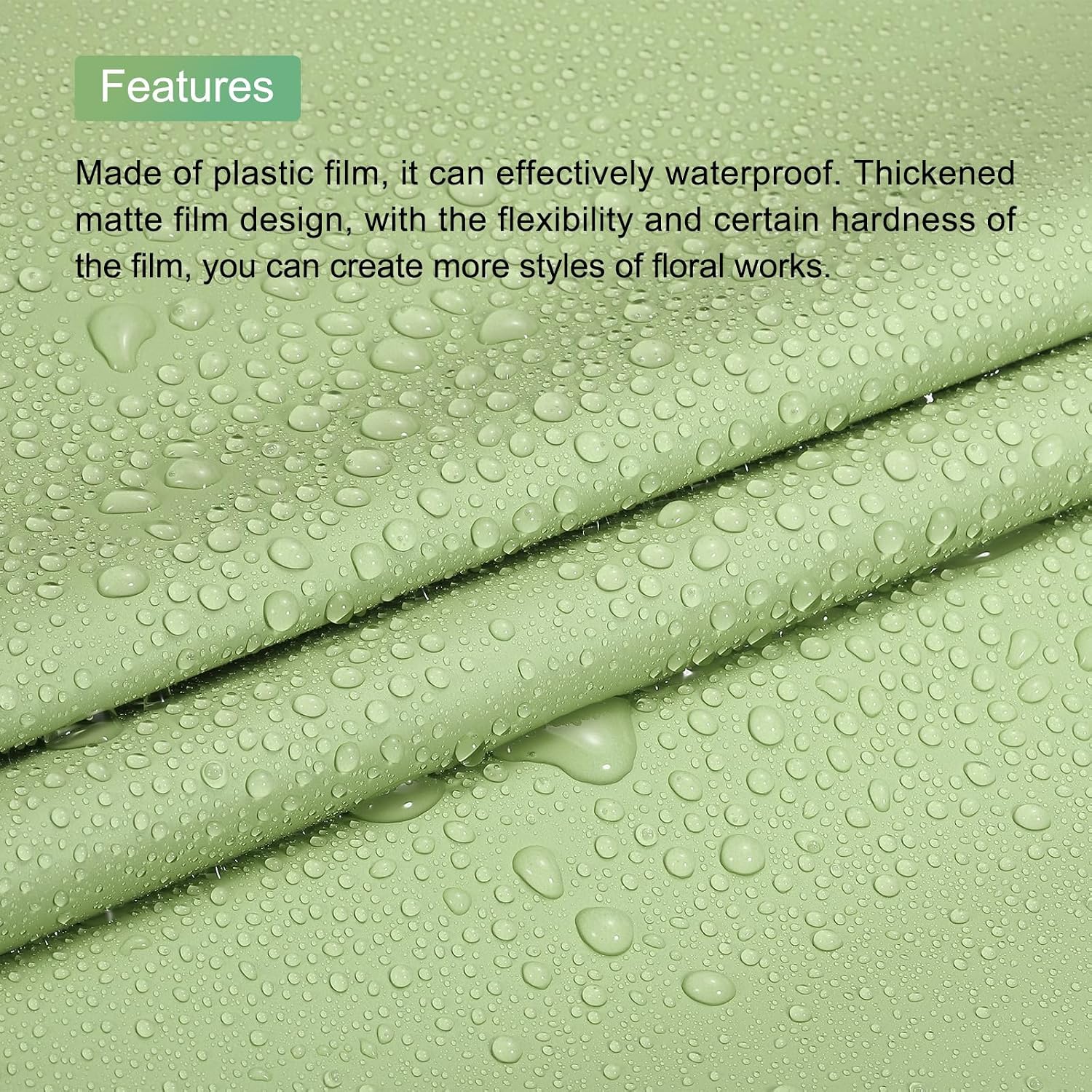 MECCANIXITY Flower Wrapping Paper Waterproof Floral Wrap Pine Green Gift Packaging 22.8 x 22.8 Inch Used for DIY Crafts Bouquet Packaging 20 Pcs