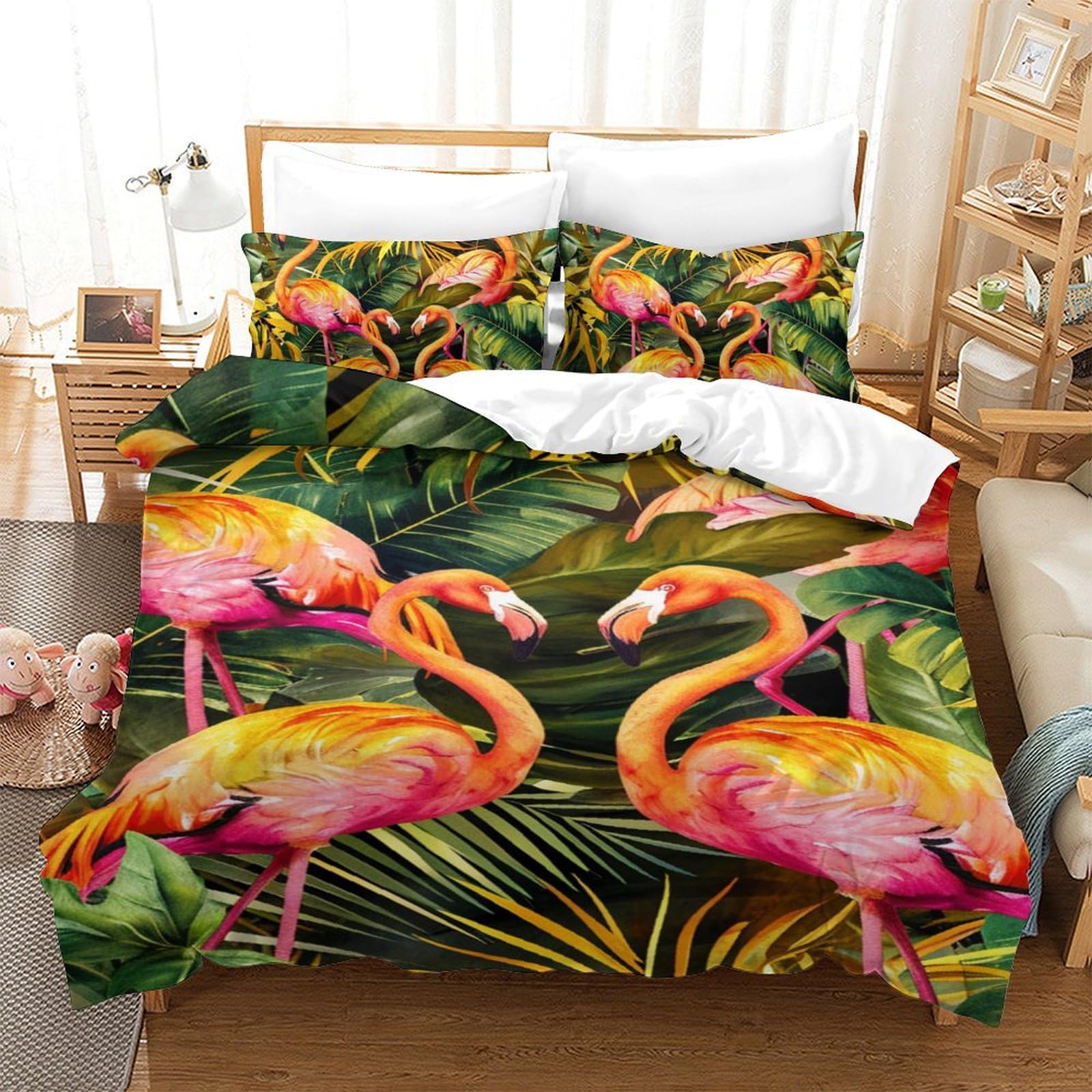 Housse de couette flamant rose antibactérienne pour stopper la transpiration