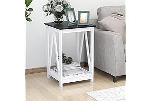 Farmhouse Square Black and White End Table: A Sophisticated Accent for Your Abode