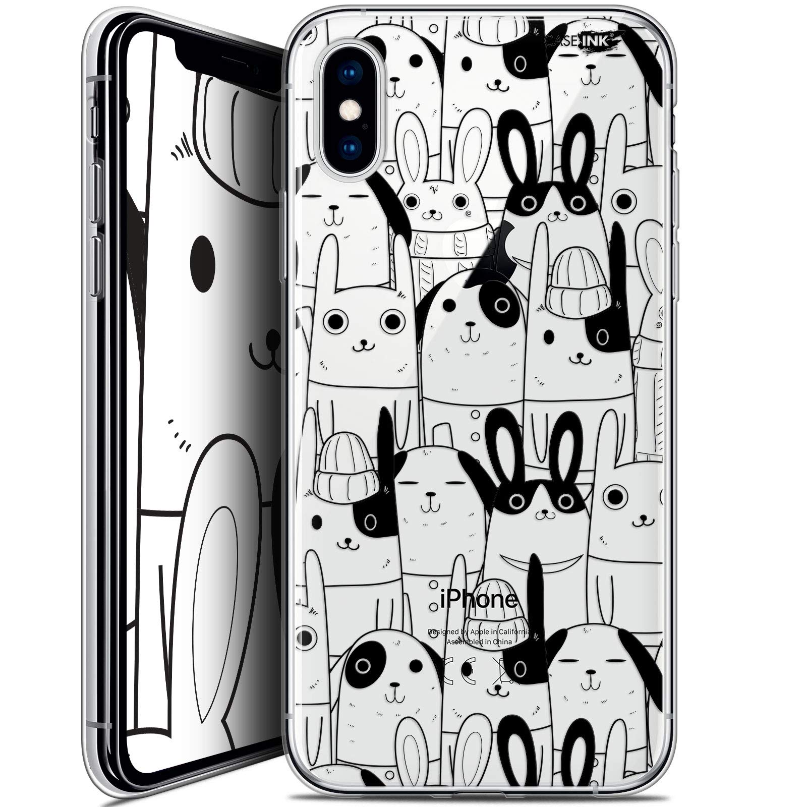 Apple iPhone XS/X 5.8" Case, Ultra Thin Rabbit Black Cover