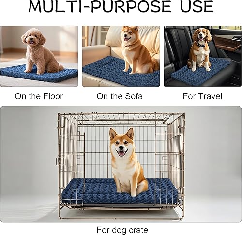 Miniatura 6 de Almohadilla de cama para perros  Tapete reversible de vellón para perros pequeños, medianos y grandes  Suave y lavable, antideslizante, para jaulas