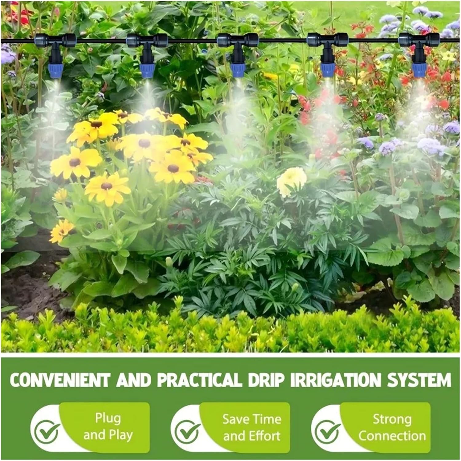 Garden Supplies Adjustable 1/4" Irrigation Misting Dripper 360degree Sprinkler Drip Watering Tool 4/7mm Hose Garden Yard Nozzle(Plug)