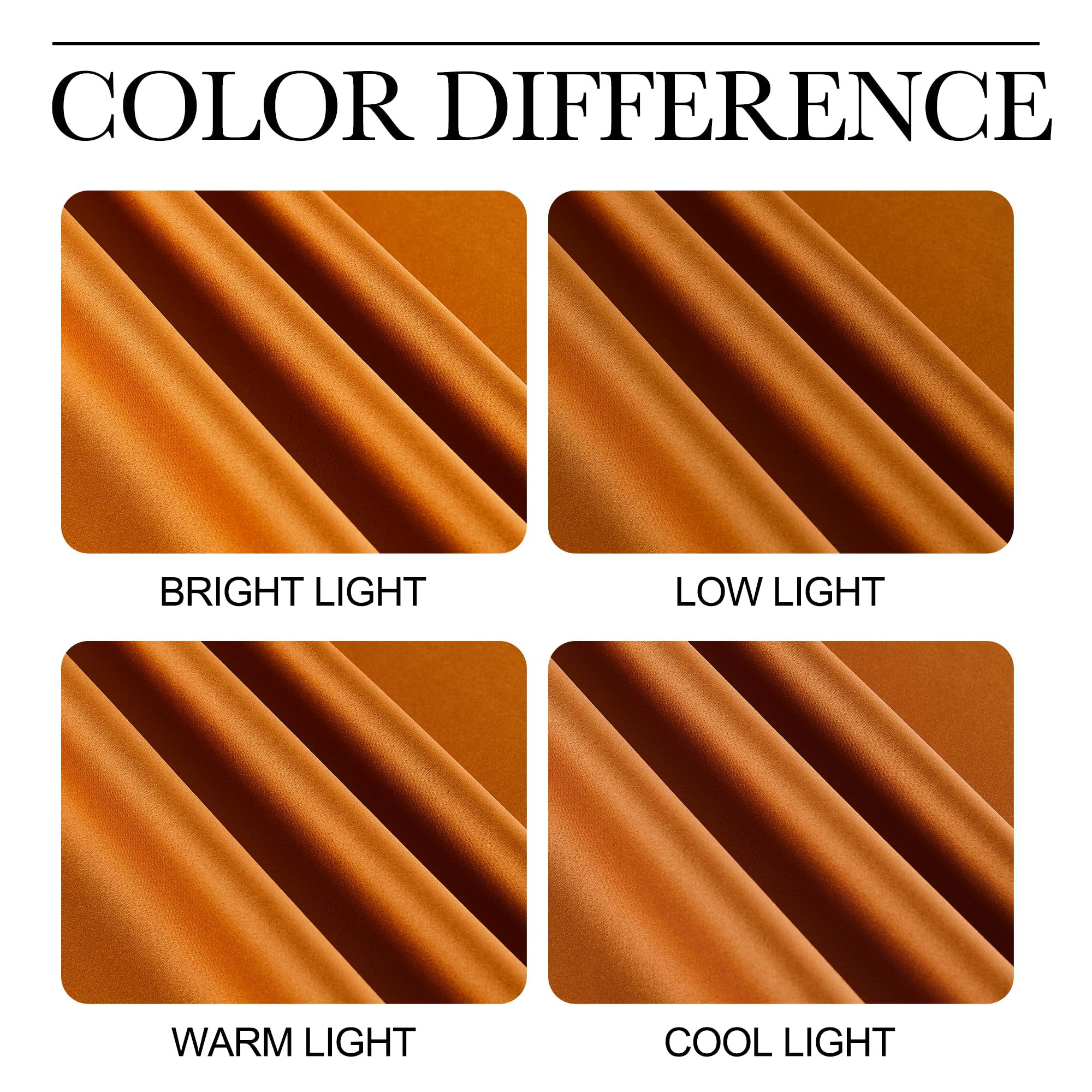 PONY DANCE Cortinas Opacas Termicas Aislantes Frio y Calor, Curtains Blackout for Living Room/Bedroom/Salon/Cocina con Ojales 2 Piezas,140x245cm,Naranja