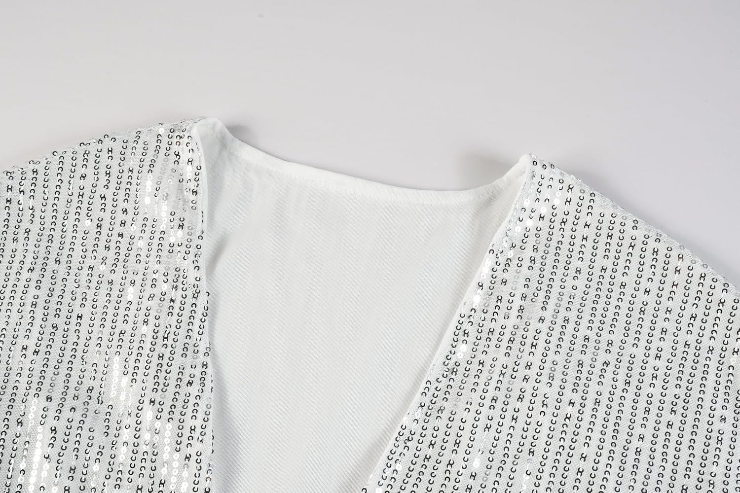 Women's Sequin Cardigan Casual 3/4 Sleeve Shinny Coat Open Front Sparkle Outwear Party Evening Glitter Cardigans
