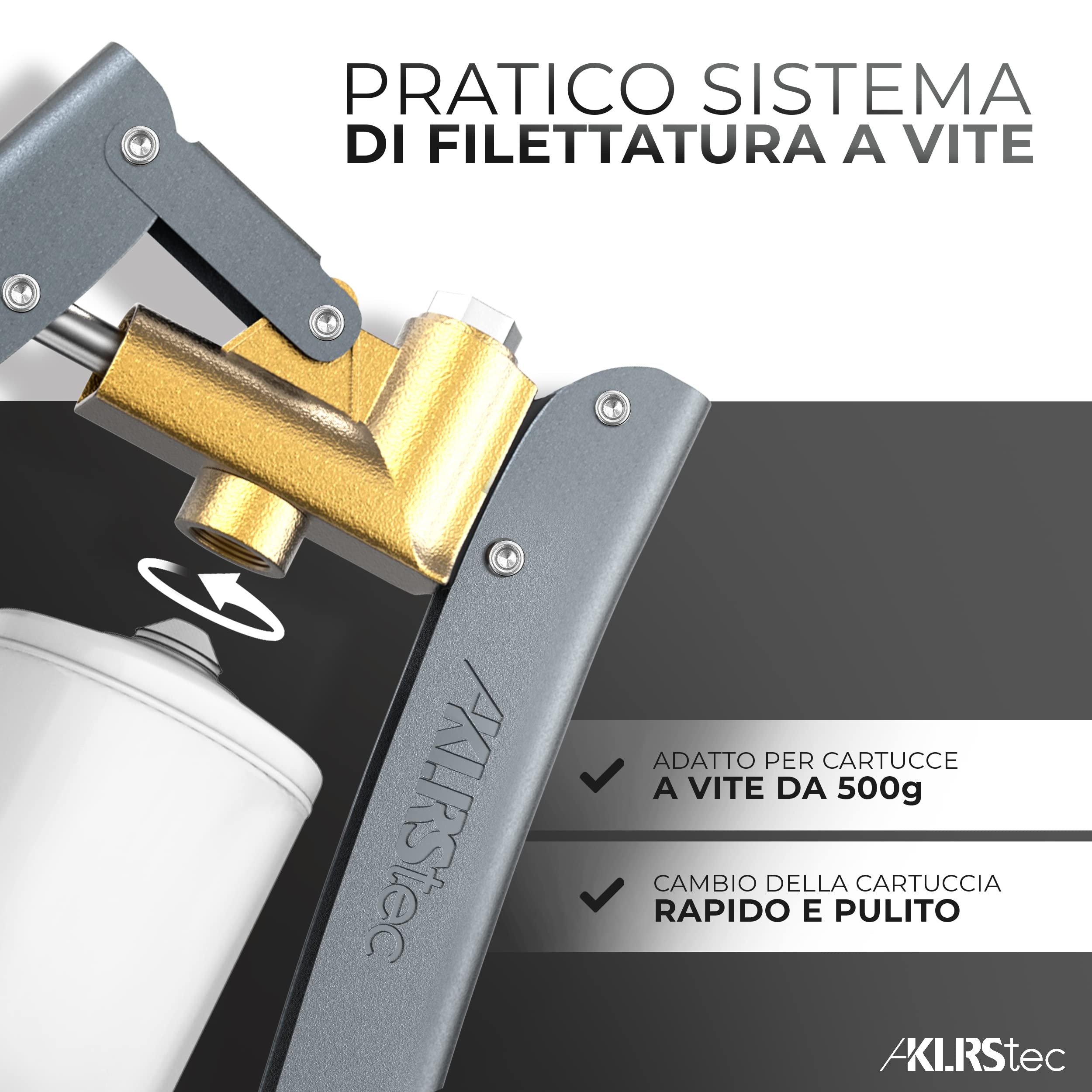 KLRS KLRStec® Premium Ingrassatore - ingrassatrice con Sistema ad Alta Pressione per ingrassatori a Corsa variabile con Giunto di Presa e Tubo ad Alta Pressione Incluso