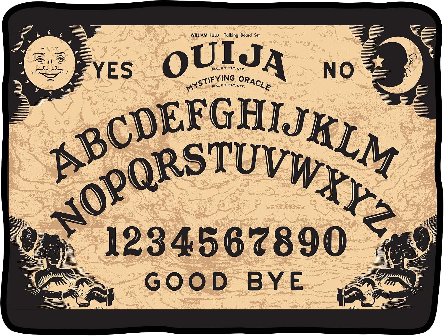 Ouija Planchette Pillow | Ouija Board Planchette Replacement | Mini Planchettes for Board Game | Spooky Throw Pillow | Mystifying Oracle Throw Cushion | 12" X 8" | Black & White | Officially Licensed